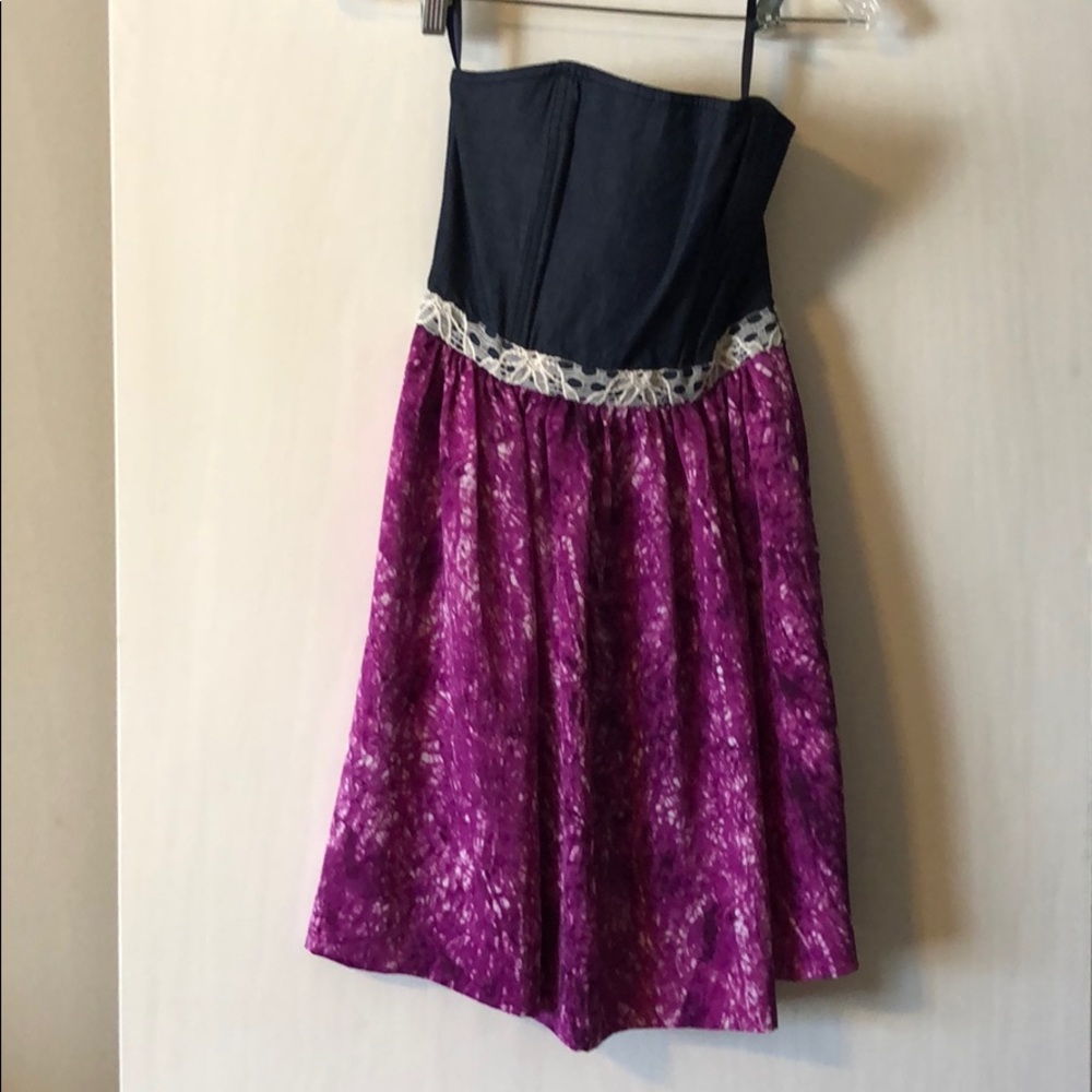 Strapless mini dress